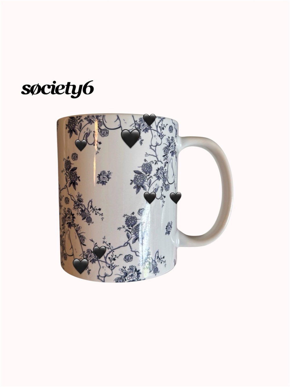 Floral 🍆 mug (bachelorette, gag, cheeky gift)